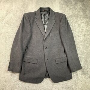Prontomoda Lana Lux Wool Cashmere Mens Blazer 40L Gray 2 Button Sport Coat